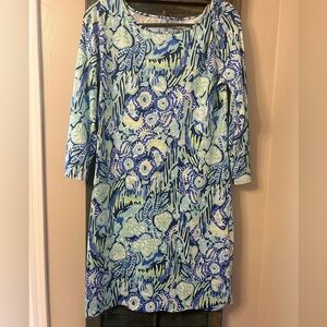 Lily Pulitzer Marlowe print shift dress indigo sunset swim